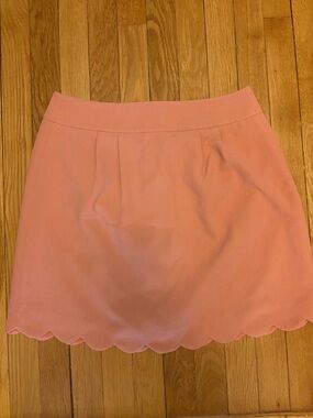 LOFT outlet Peach Spring Lined Scallop Hem Pink Mini Skirt